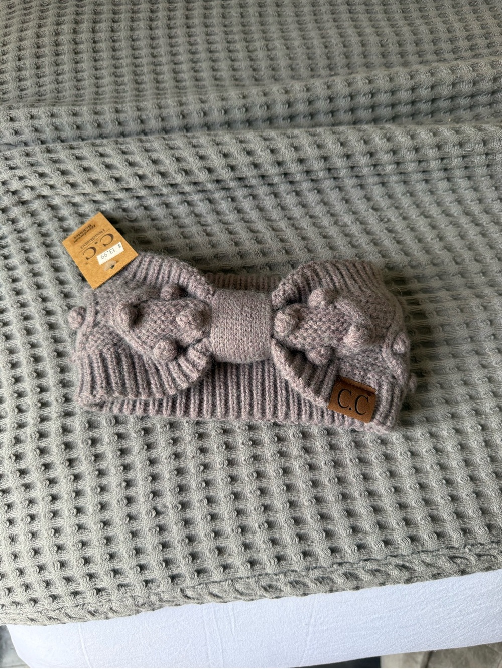 C.C Bow Headband in Light Taupe
